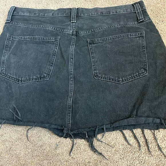 Madewell Rigid denim aline mini black skirt 32 - Picture 8 of 8